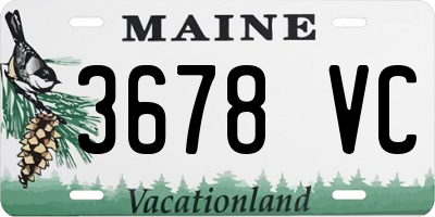 ME license plate 3678VC