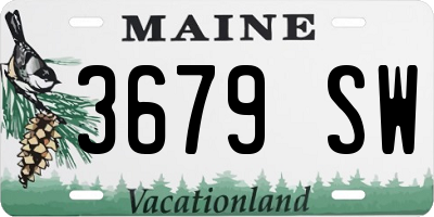 ME license plate 3679SW