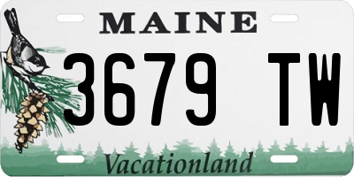 ME license plate 3679TW