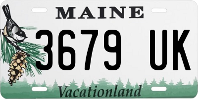 ME license plate 3679UK
