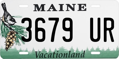 ME license plate 3679UR