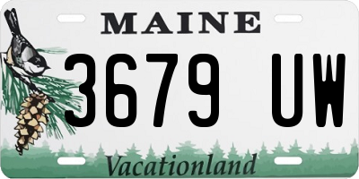 ME license plate 3679UW