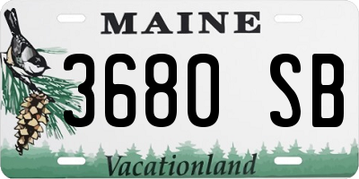 ME license plate 3680SB