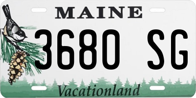 ME license plate 3680SG