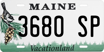 ME license plate 3680SP