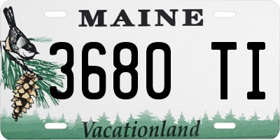 ME license plate 3680TI