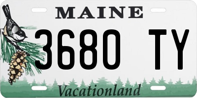 ME license plate 3680TY