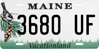 ME license plate 3680UF