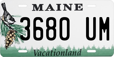 ME license plate 3680UM