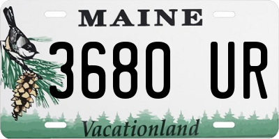 ME license plate 3680UR