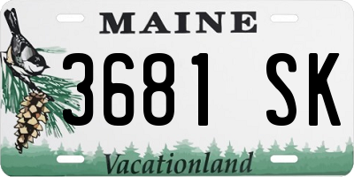 ME license plate 3681SK