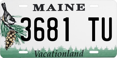 ME license plate 3681TU