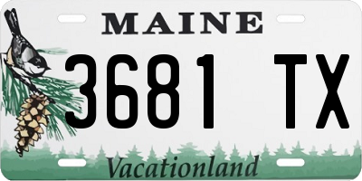 ME license plate 3681TX