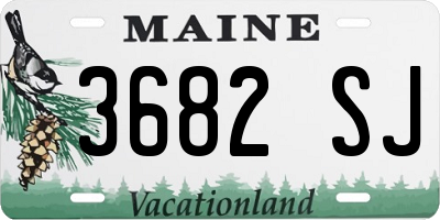 ME license plate 3682SJ