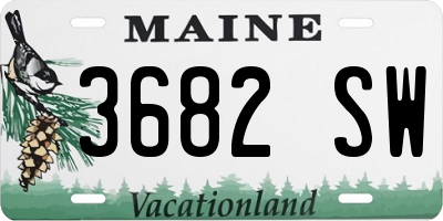 ME license plate 3682SW