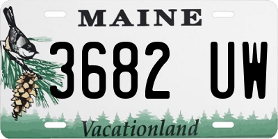 ME license plate 3682UW
