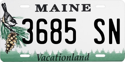 ME license plate 3685SN