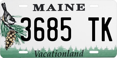 ME license plate 3685TK