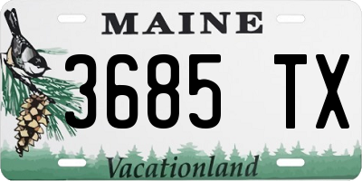 ME license plate 3685TX