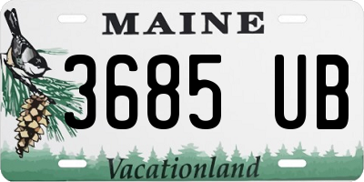 ME license plate 3685UB