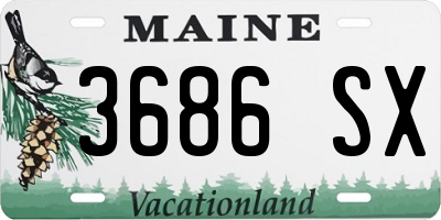 ME license plate 3686SX