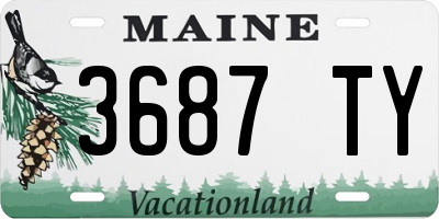 ME license plate 3687TY