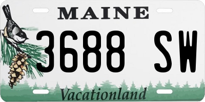 ME license plate 3688SW