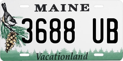 ME license plate 3688UB