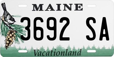 ME license plate 3692SA