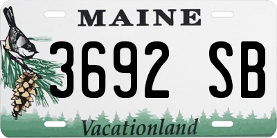 ME license plate 3692SB