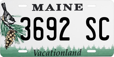 ME license plate 3692SC