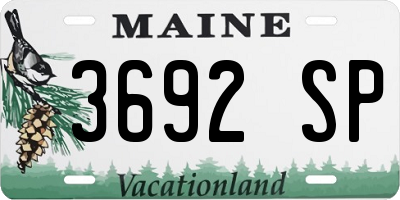 ME license plate 3692SP