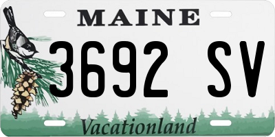 ME license plate 3692SV