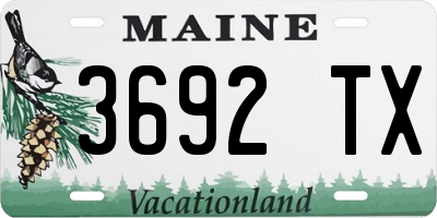 ME license plate 3692TX