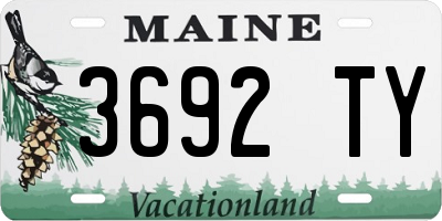 ME license plate 3692TY