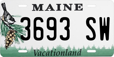 ME license plate 3693SW