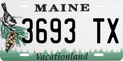 ME license plate 3693TX