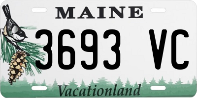 ME license plate 3693VC