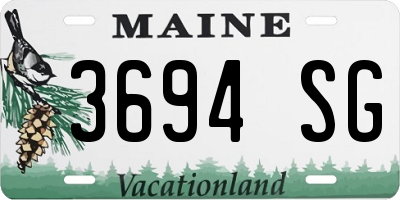 ME license plate 3694SG