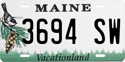 ME license plate 3694SW