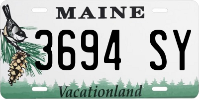 ME license plate 3694SY