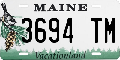 ME license plate 3694TM