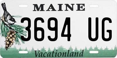ME license plate 3694UG