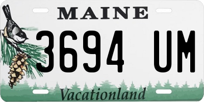 ME license plate 3694UM