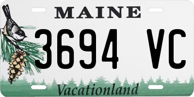 ME license plate 3694VC