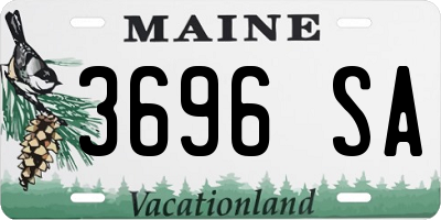 ME license plate 3696SA