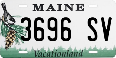 ME license plate 3696SV