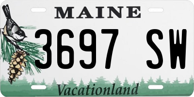 ME license plate 3697SW