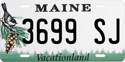ME license plate 3699SJ