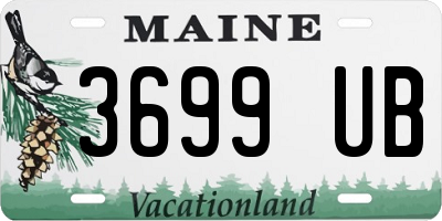 ME license plate 3699UB